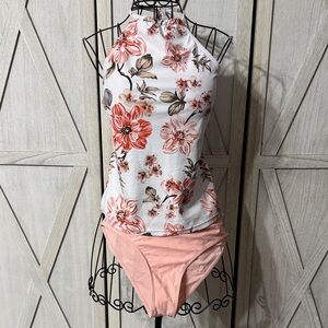 NWOT-Floral Halter Swimsuit Size L